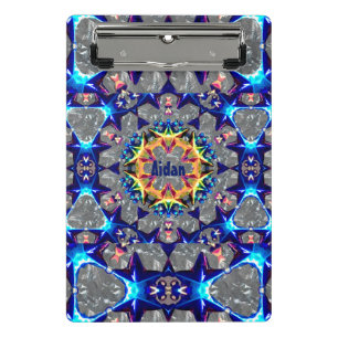 AIDAN ~ TRIPPY 3D Pattern Personalised  Mini Clipboard