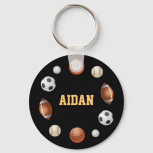 Aidan World of Sports Keychain - Black