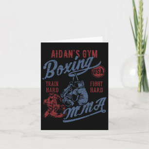 Aidan's Gym Boxing Mma Retro Design For The Name A Card