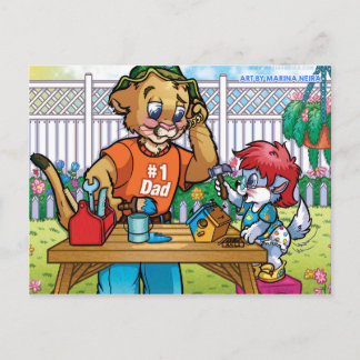 Aide sur la carte postale Papa