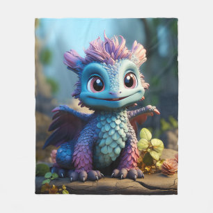 Aiden, a Whimsical Dragon Fleece Blanket