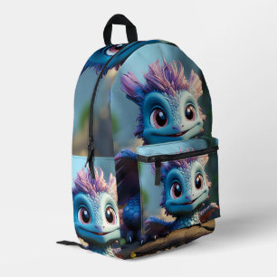 Aiden, a Whimsical Dragon Printed Backpack