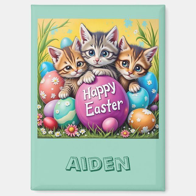 AIDEN ~ EASTER KITTENS Easter Eggs~  Magnet (Front)