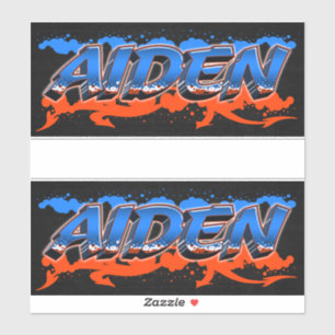 Aiden First Name Graffiti Sticker