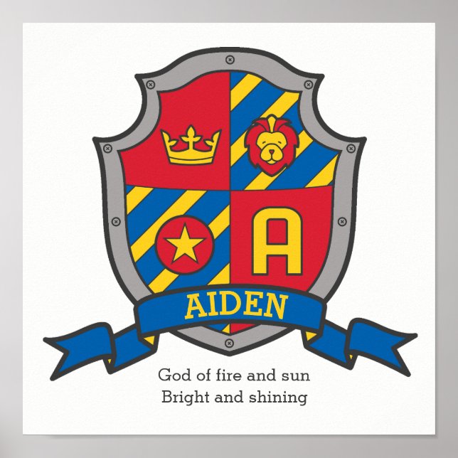 Aiden garçons nom et signification affiche de bouc (Devant)