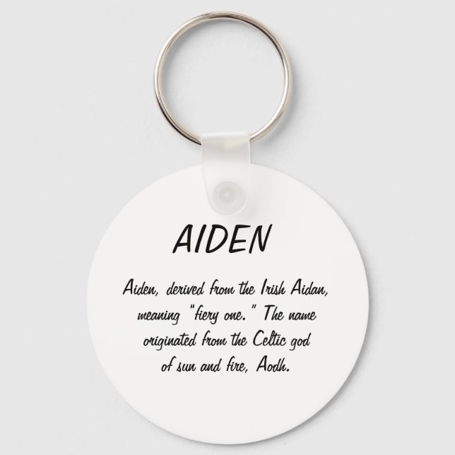 Aiden Name Meaning Keychain (Front)