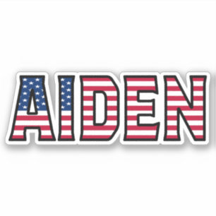 Aiden Nom Prénom USA Autocollant Stickerset