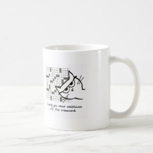 Aides de chat avec les mots croisé - tasse drôle