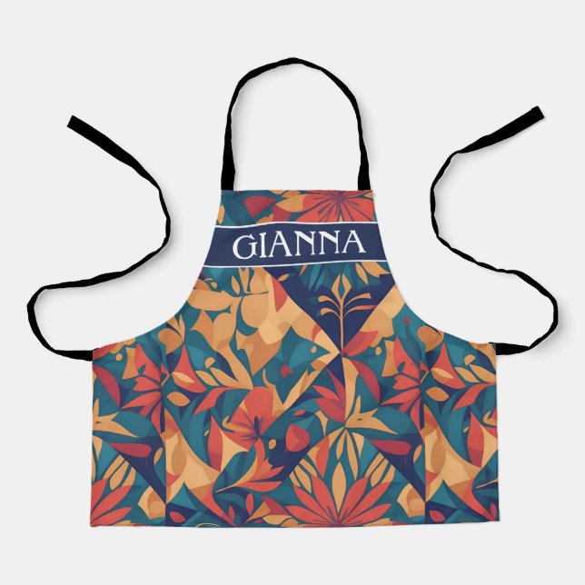 Aidi Mosaic Colourful Personalized Pattern Apron (Front)