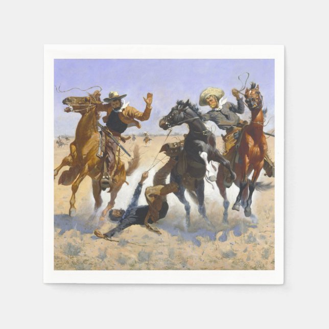 Aiding a Comrade Frederic Remington 1890 Napkin (Front)