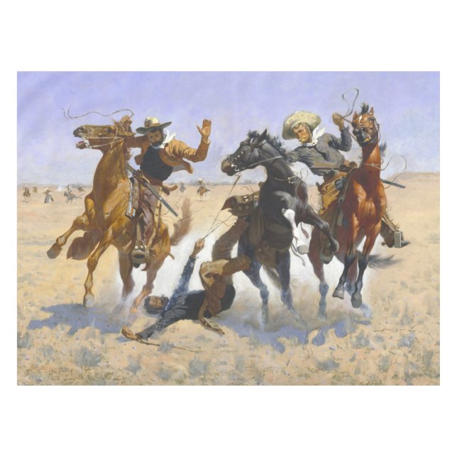 Aiding a Comrade Frederic Remington 1890 Tablecloth (Front (Horizontal))