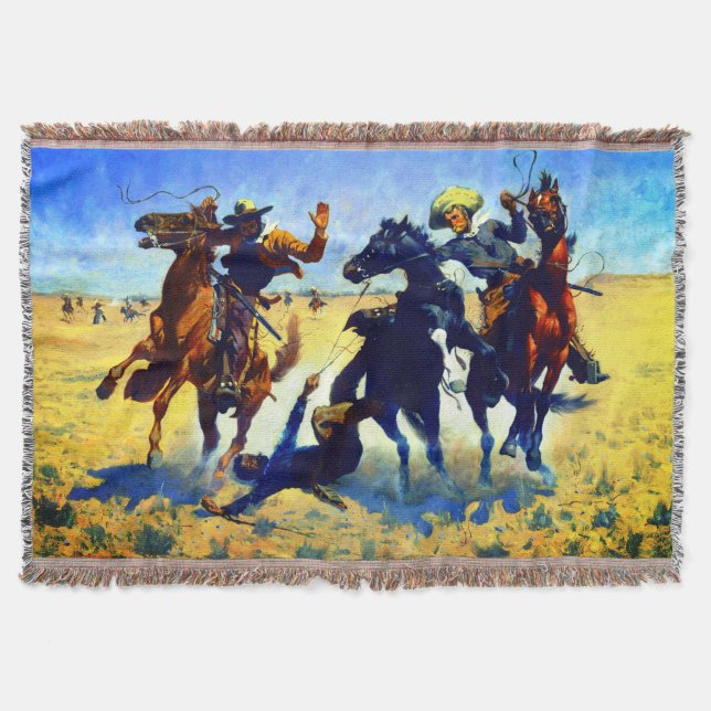 Aiding a Comrade Frederic Remington 1890 Throw Blanket (Front)