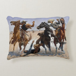Aiding a Comrade Remington Fine Art Accent Pillow