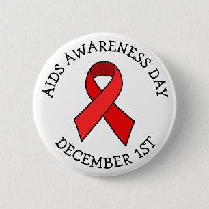 AIDS AWARENESS DAY DECEMBER 1ST BUTTON