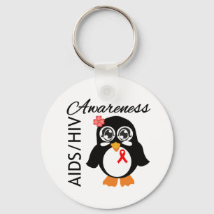 AIDS HIV Awareness Penguin Keychain