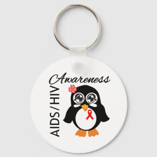 AIDS HIV Awareness Penguin Keychain