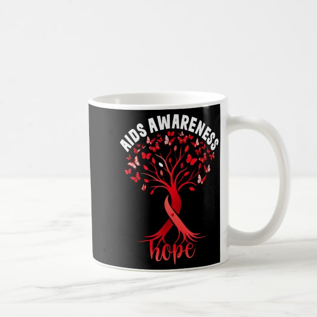 Aids_hiv Awareness World Aids Day Red Ribbon Hope  Coffee Mug (Right)