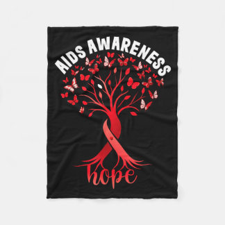 Aids_hiv Awareness World Aids Day Red Ribbon Hope  Fleece Blanket
