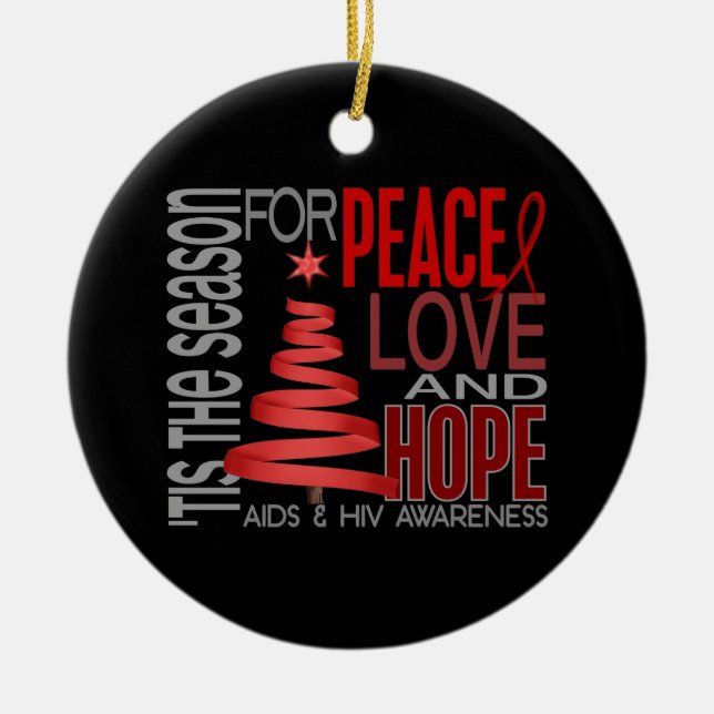AIDS HIV Christmas 1 Ornaments (Front)