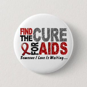 AIDS / HIV Find The Cure 1 2 Inch Round Button