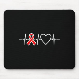 Aids Hiv Heart Disease Red Awareness Ribbon Heartb Mouse Pad