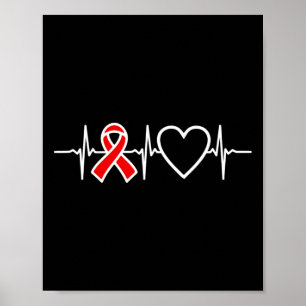 Aids Hiv Heart Disease Red Awareness Ribbon Heartb Poster