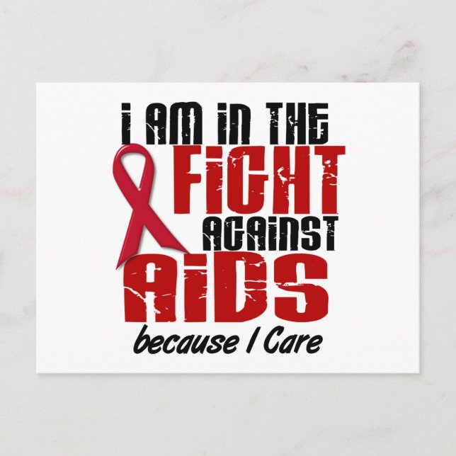 AIDS HIV In The Fight 1 I Care Postcard (Front)