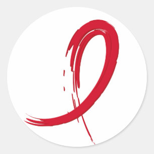 AIDS Red Ribbon A4 Classic Round Sticker