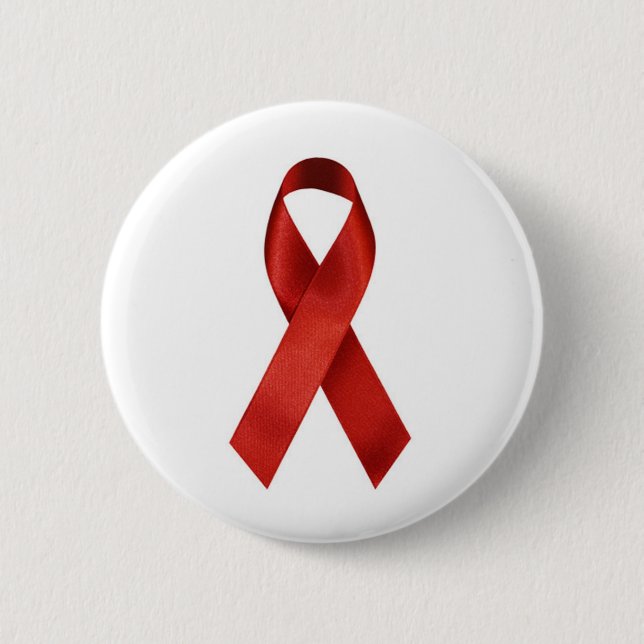 aids-ribbon 2 inch round button (Front)