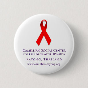 AIDS Ribbon (button) 2 Inch Round Button