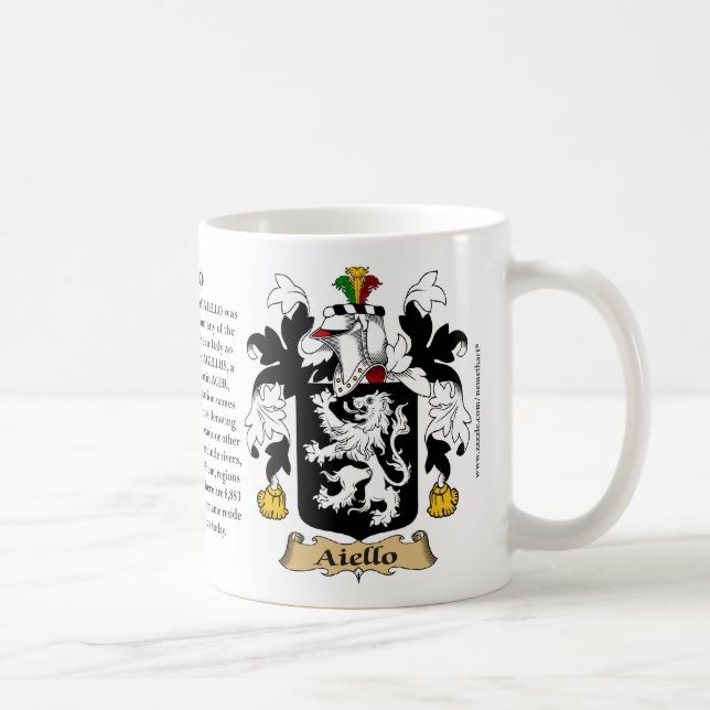 Aiello, the Origin, the Meaning and the Crest Coffee Mug (Right)