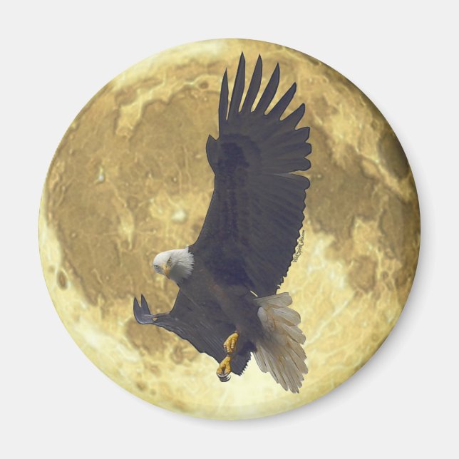 Aigle à capuchon et aimant à PLEINE LUNE sauvage (Devant)