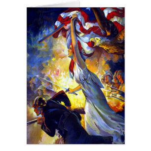 Aigle à drapeau américain vintage Patriotique Lady