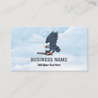 Aigle Américain avec Carte de visite de tronçonneu