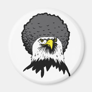 Aigle américain chauve afro aimant drôle pour réfr