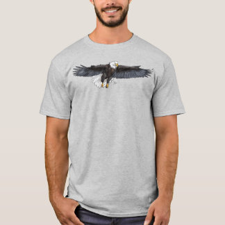Aigle de chauve avec des ailes étalées T-shirt hom