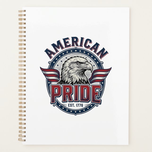Aigle de Fierté Américaine Design Patriotique Vint (Devant)