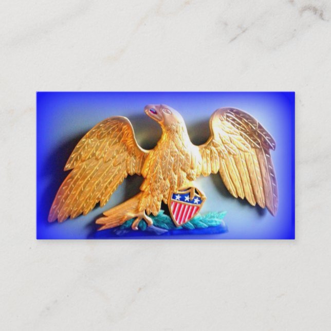 aigle d'or sur le carte de visite bleu (Devant)