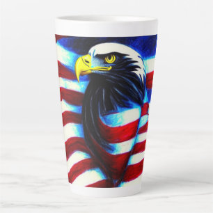 Aigle enveloppé Drapeau Américain Mug