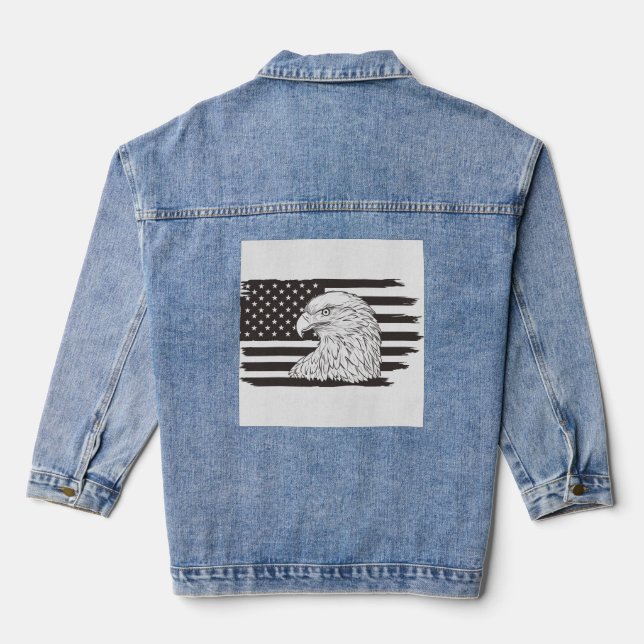Aigle fier avec drapeau américain (Verso)