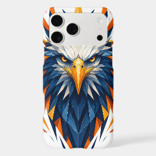 Aigle géométrique bleu et orange Art polygonal
