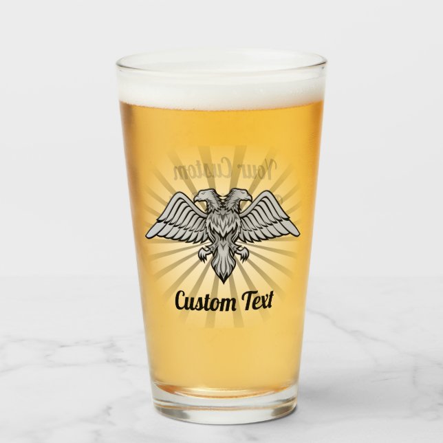 Aigle gris avec deux têtes de verre (Devant (rempli))