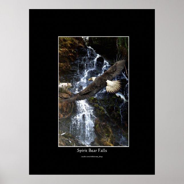 Aigle, Ours d'Esprit et Poster d'Art de Chute d'Ea (Devant)