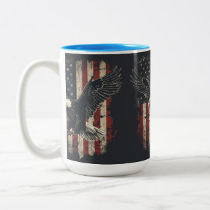 Aigle patriotique américain Drapeau Mug