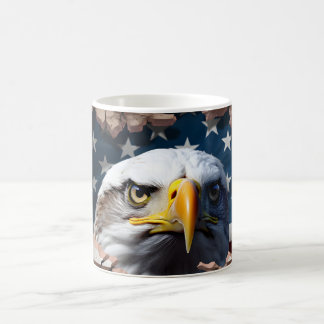 Aigle patriotique et drapeau en céramique Mug de c