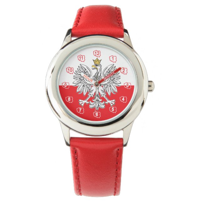 Aigle Polonais Avec Montre D'Enfants Couronne Or (devant)
