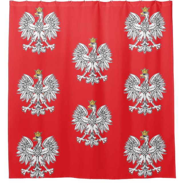 Aigle polonais avec rideau de douche Couronne or (Devant)