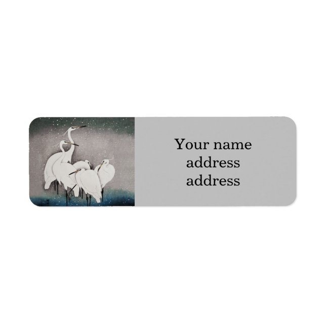 Aigrettes japonaises Grues Koson Neige d'hiver (Devant)