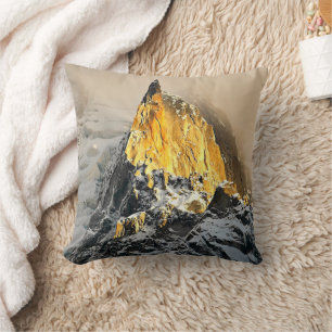 Aiguille des Deux Aigles Sunrise, Chamonix Throw Pillow