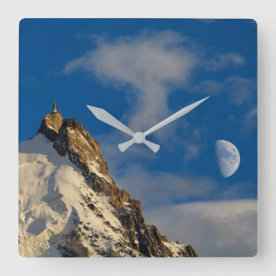 Aiguille du Midi   French Alps France Square Wall Clock